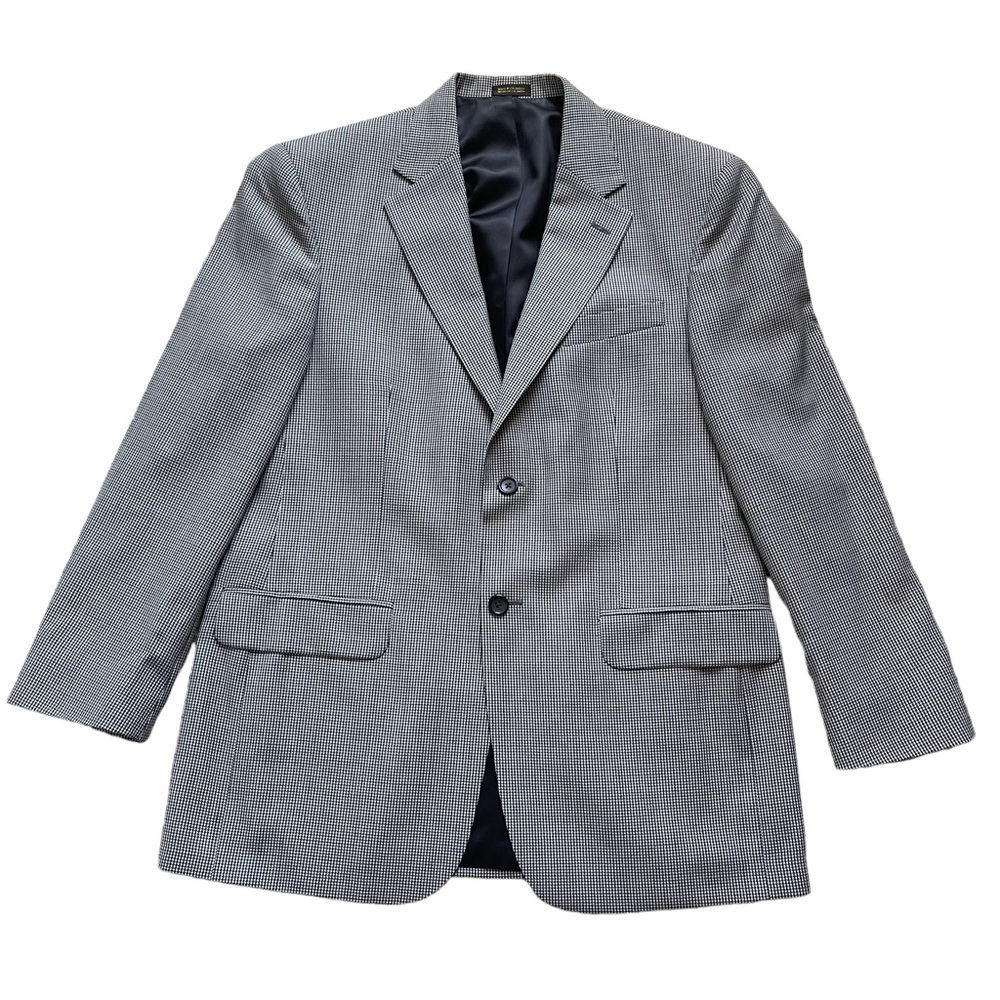 Stafford Men’s Houndstooth Suit Blazer Jacket Size 40R Two Button Suiting